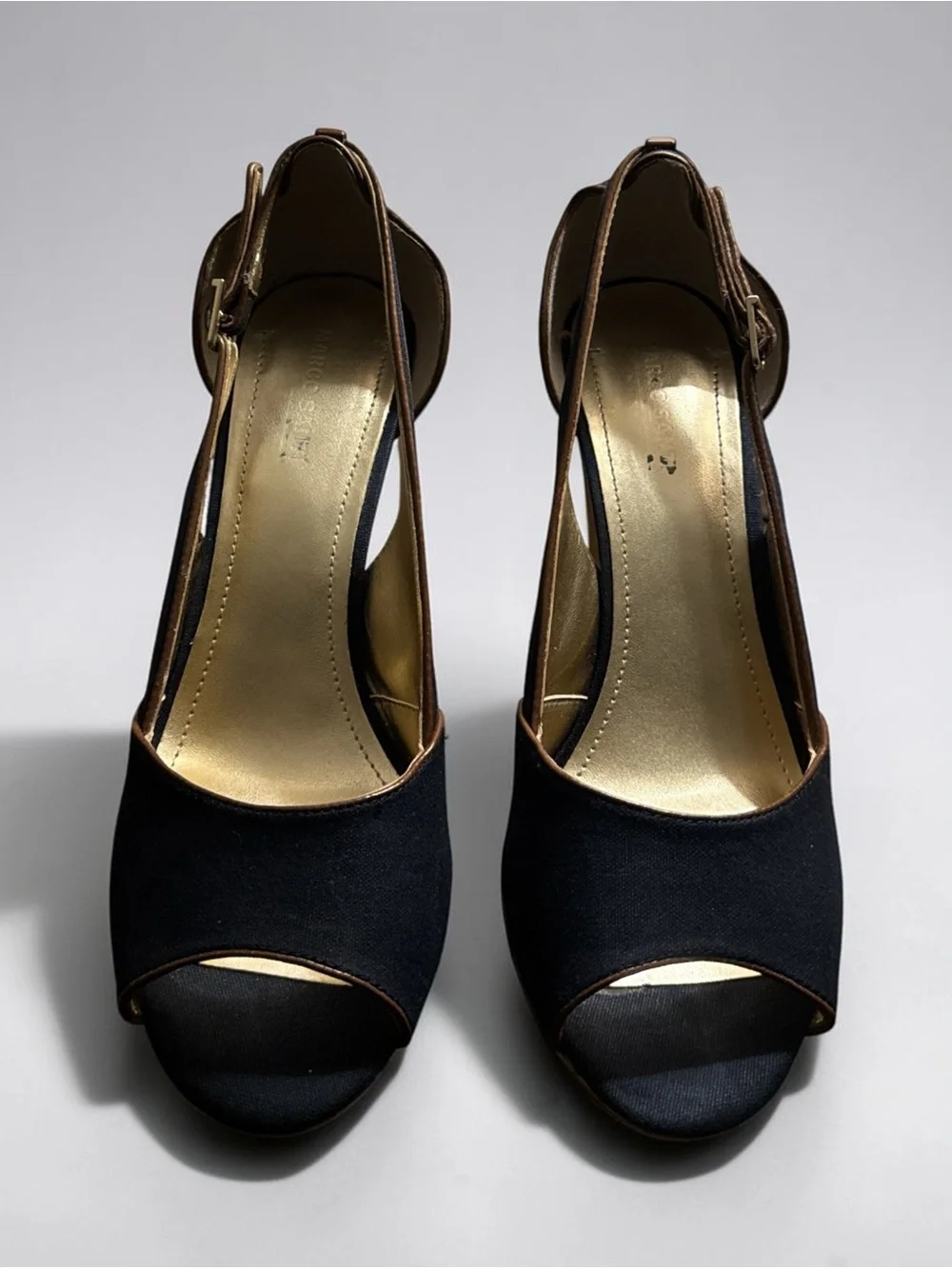 Marco Santi Designer Cutout Cork Platform Wedge Sandals Size: 8.5